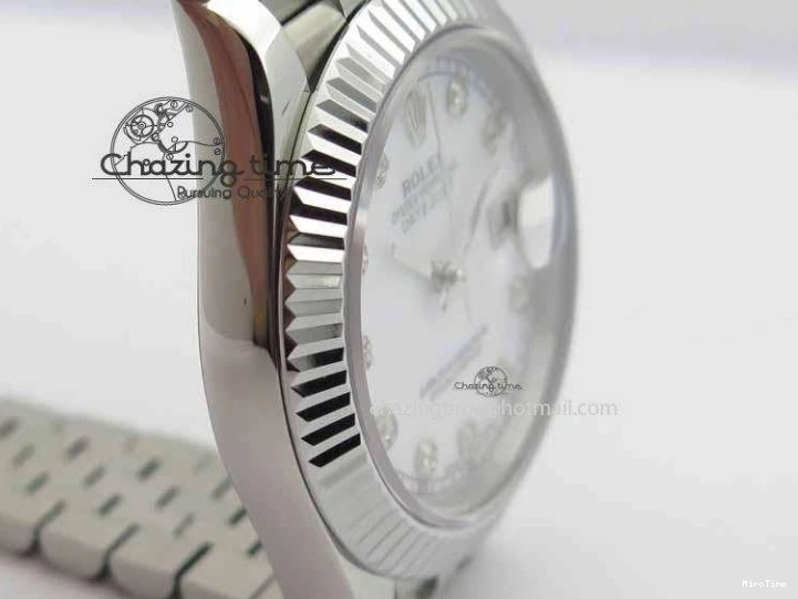 MiroTime 0514 EasyCare DateJust II 41mm BP Maker Best Edition White MOP Diamonds Dial On New Version Jubilee Bracelet A 3625